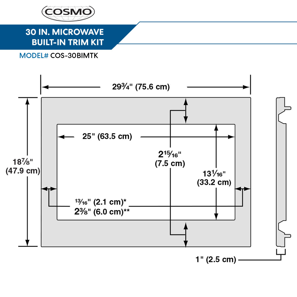 Cosmo Built in Microwave Trim Kit & Reviews Wayfair